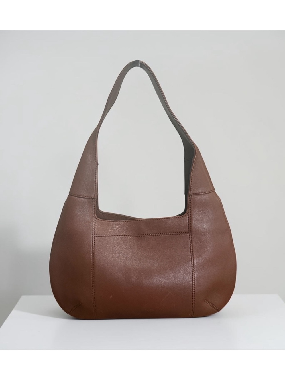 Salvatore Ferragamo Vintage Brown Leather Shoulder Hobo Bag with Dust Cover - Picture 5 of 16